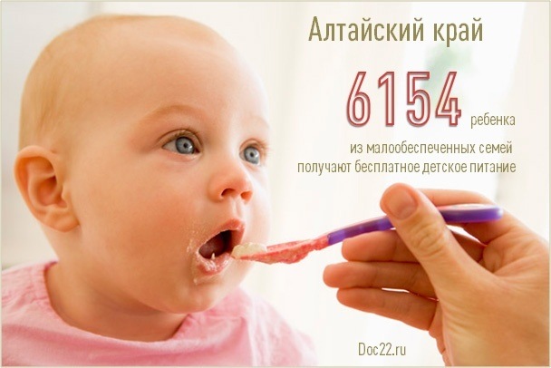 Doc22.ru Алтайский край. 2017 год - обеспечение детским питанием детей из малообеспеченных семей.